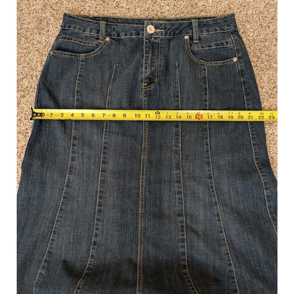 Motto Denim Skirt Size 16 33" Waist Modest Long Midi No Slit Dark Wash Pockets - Picture 5 of 6